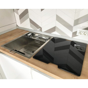 Chiuveta bucatarie inox CookingAid INVISIBLE 40R cu capac scurgere invizibil + accesorii montaj - Img 15