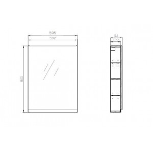 Dulap cu oglinda suspendat Cersanit Moduo, 60 cm alb - Img 3