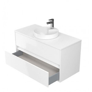 Dulap suspendat pentru lavoar pe blat Cersanit Crea, 100 cm alb - Img 12