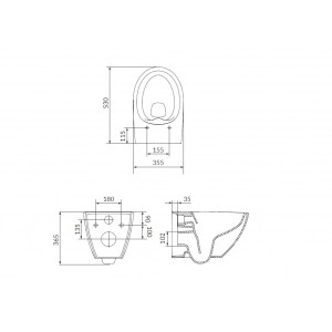 Set C35 Cersanit rezervor incastrat Aqua50 mecanic cu vas wc Moduo Plus CleanOn si capac cu inchidere lenta - Img 8