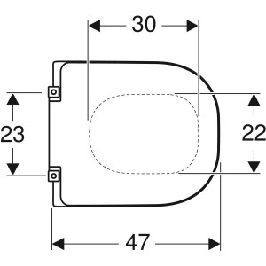 Capac WC Geberit Selnova Comfort Square, cu acces liber, fixare de jos - Img 2