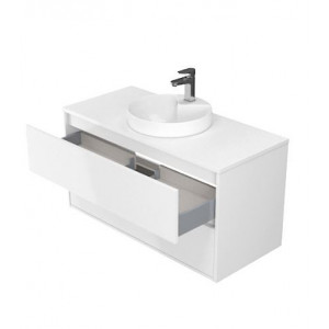 Dulap suspendat pentru lavoar pe blat Cersanit Crea, 100 cm alb - Img 11