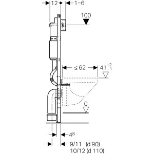 Rezervor Geberit Duofix Delta ingropat pentru wc suspendat, H112 cm - Img 2