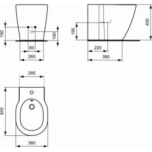 Set Ideal Standard Connect 3 in 1 stativ, montaj lipit de perete - Img 4