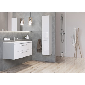 Set mobilier suspendat cu lavoar Cersanit Lara Como, 80 cm, alb - Img 4