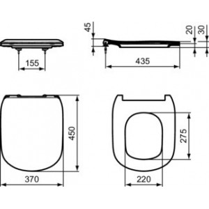 Set Vas wc suspendat Ideal Standard Tesi Aquablade cu capac soft close, negru mat - Img 2