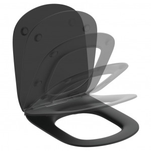 Vas wc suspendat Aquablade cu capac soft close si bideu Tesi Ideal Standard, negru mat - Img 5