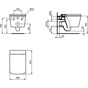 Vas wc suspendat Ideal Standard Blend Cube Aquablade - Img 2