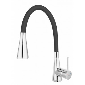 Baterie stativa bucatarie Zumba Ferro II cu pipa flexibila, negru - Img 1