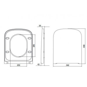 Capac wc cu inchidere lenta Larga Rectangular Cersanit - Img 3