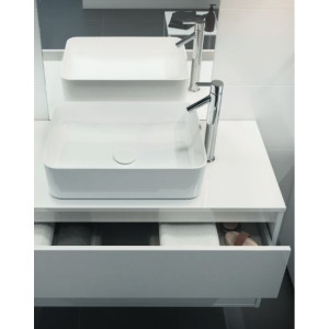 Dulap suspendat pentru lavoar pe blat Cersanit Crea, 100 cm alb - Img 3