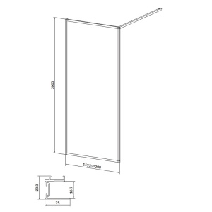 Paravan de dus tip Walk- In Larga Cersanit cu profil crom, 120 cm - Img 3