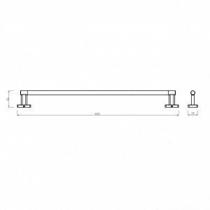 Portprosop simplu Ferro Greta, 60 cm - Img 2