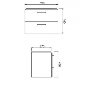 Set B279 dulap suspendat cu lavoar Cersanit Lara Mille Slim 60 cm, alb - Img 3
