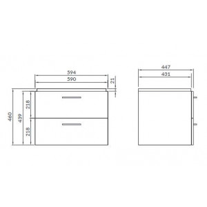 Set mobilier suspendat cu lavoar Cersanit Lara Como 60cm, nuc - dezasamblat - Img 5