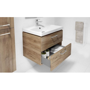 Set mobilier suspendat cu lavoar Cersanit Lara Como 80cm, nuc DSM - Img 3