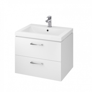 Set mobilier suspendat cu lavoar Cersanit Lara Como Naxos, 60cm, alb - Img 1