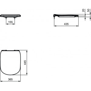 Vas wc stativ Aquablade cu capac soft close si bideu Tesi Ideal Standard, negru mat - Img 2