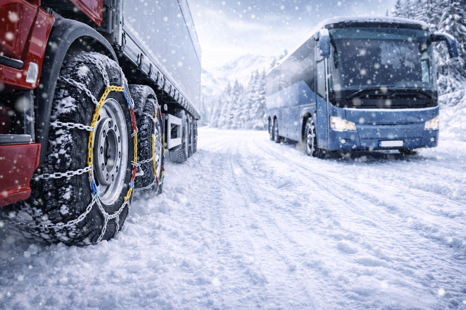 Lanturi de zapada pentru camioane si autobuze