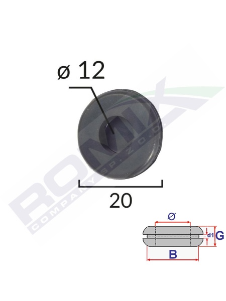 CAPAC CAUCIUC INCHIS UNIVERSAL DIAMETRU INT 12MM - EXT 20MM SET 5 BUC
