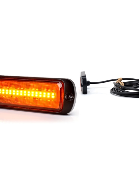 PROIECTOR STROBOSCOPIC LED PORTOCALIU 1469 W218 CU MONTARE IN GRILA, 2 FAZE FLASH, 12V-24V, 21W WAS