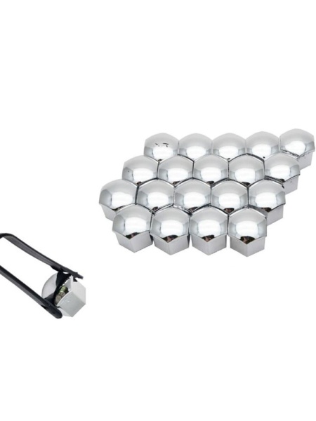 CAPAC PREZOANE 17 MM CROM SET 20 BUC+CLESTE