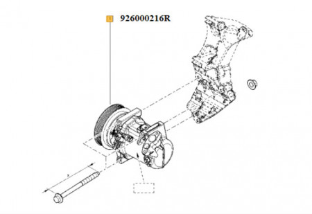 COMPRESOR A/C LOGAN II / SANDERO II 0.9 - ORIGINAL 926000216R