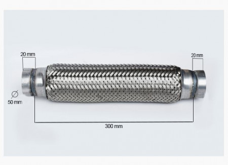 RACORD FLEXIBIL INNER & OUTER BRAID 50X300MM