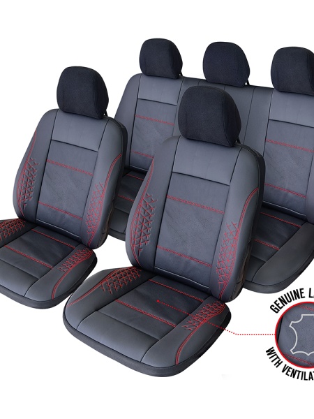 SET HUSE SCAUN EXCLUSIVE LEATHER ATLAS NEGRU UMB-R