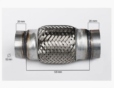 RACORD FLEXIBIL INNER & OUTER BRAID 52x120MM