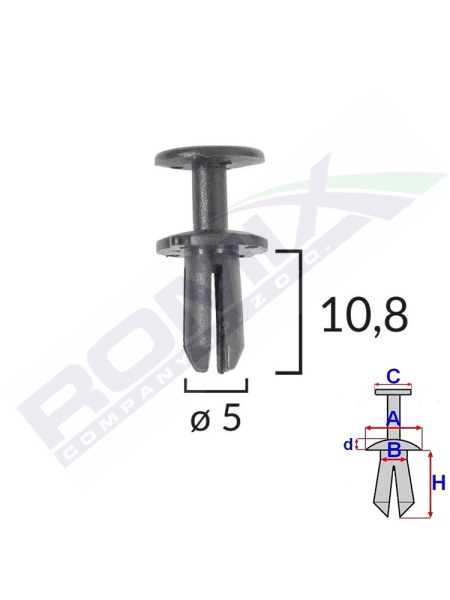 CLIPS FIXARE PENTRU GRUP VAG 5X10.8MM NEGRU - SET 10 BUC