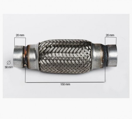 RACORD FLEXIBIL INNER & OUTER BRAID 38X150 MM