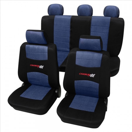 SET COMPLET HUSE SCAUNE (FATA+SPATE) ALBASTRU CARBON PETEX.
