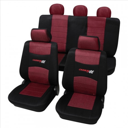 SET COMPLET HUSE SCAUNE (FATA+SPATE) ROSU CARBON PETEX.