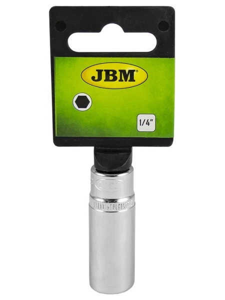 TUBULARA HEXAGONALA LUNGA 50MM CROMATA 1/4` 9 MM JBM