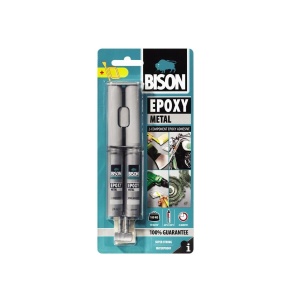 Adeziv bicomponent cu aspect metalic BISON Epoxy Metal, 2 x12ml