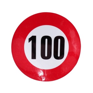 Autocolant reflectorizant limita viteza 100 km/h fi12 cm