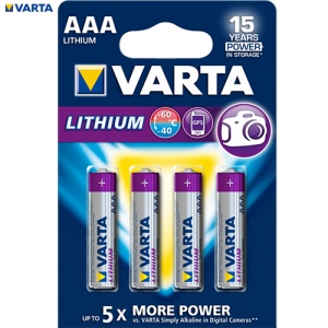 Baterie Varta Lithium AAA 1.5V • Set 4 buc