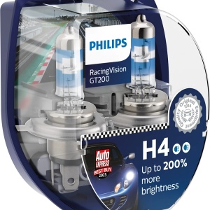 Bec Halogen Philips H4 RacingVision GT200 12V 60/55W P43t-38 - Set 2 Buc