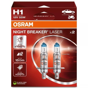 Bec Osram Night Breaker Laser Next Generation H1 12V 55W P14,5s Set 2 buc