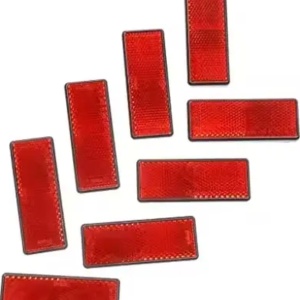 Catadioptru dreptunghiular autoadeziv 86x40 mm Rosu