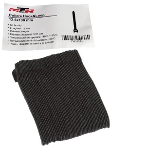 Cleme pentru cabluri negre 12.5x130mm 50 buc