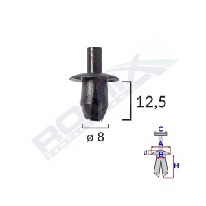 CLIPS FIXARE ELEMENTE ROATA PENTRU DACIA RENAULT - NEGRU SET 10 BUC - Img 2