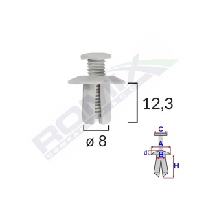 CLIPS FIXARE UNIVERSAL - ALB SET 10 BUC - Img 2
