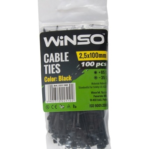 Coliere plastic 2,5x100 Negru - Set 100 buc