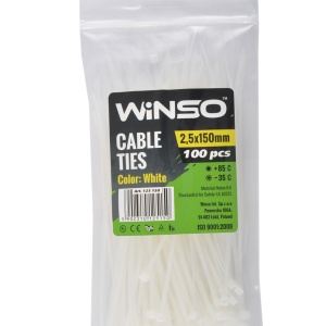 Coliere plastic 2,5x150 Alb - Set 100 buc