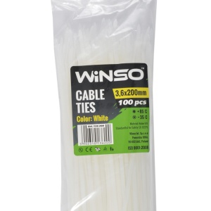 Coliere plastic 3,6x200 Alb - Set 100 buc