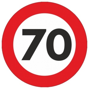 Indicator limitare viteza autocolant 70 km/ora Ø12