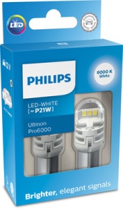 SET 2 BECURI AUXILIARE CU LED 12V P21W Ultinon Pro6000SI WHITE PHILIPS - Img 3