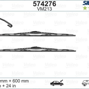 Set lamela stergator Valeo Silencio 600/600 mm
